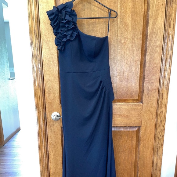 Navy Blue Aqua Formal Ball Gown, Size 8 - Picture 2 of 6